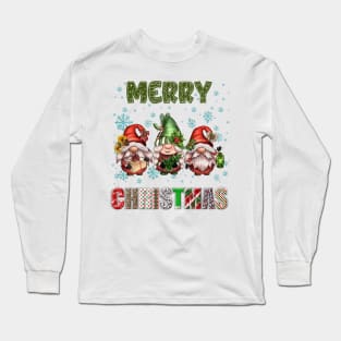 Merry Christmas Gnome Family Funny Xmas Tree Women Men Kids Long Sleeve T-Shirt